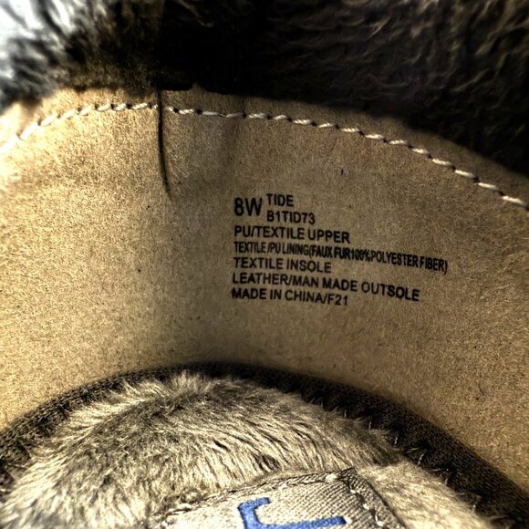 JBU Tide Women's Slip On Shoes 8W Blue, Leather Accents, Memory Foam, Faux Fur - Picture 8 of 8